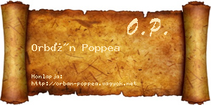 Orbán Poppea névjegykártya